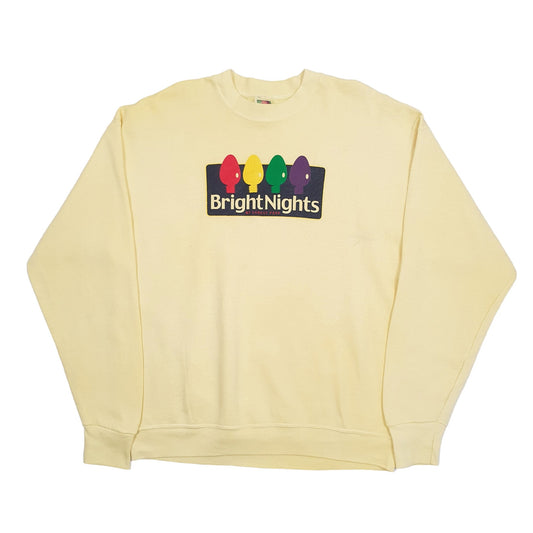 Fruit of the Loom 1990's Crewneck XL Yellow