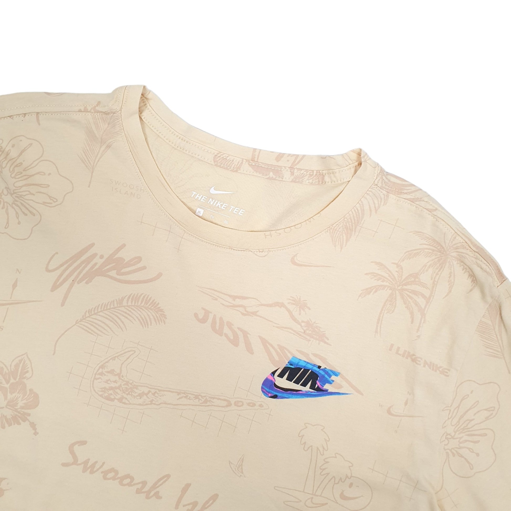 Nike Swoosh Island Short Sleeve T Shirt Beige