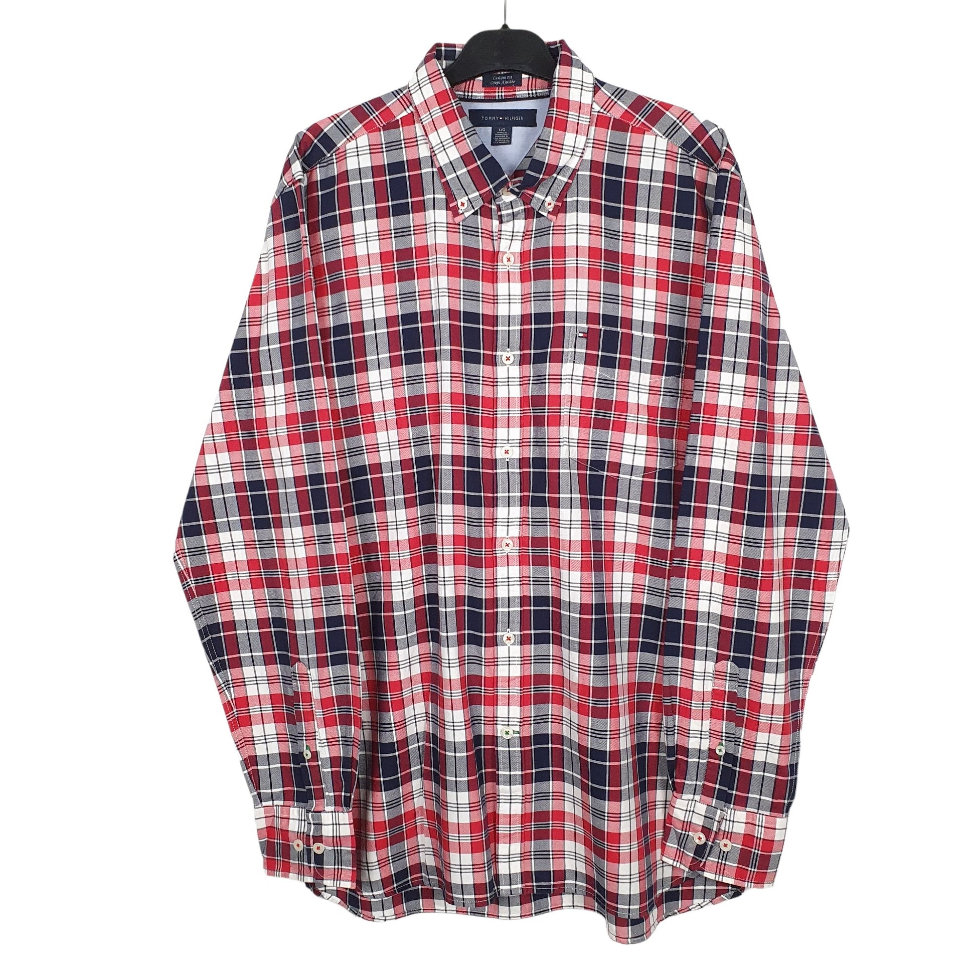 Tommy Hilfiger Long Sleeve Regular Fit Check Shirt Red
