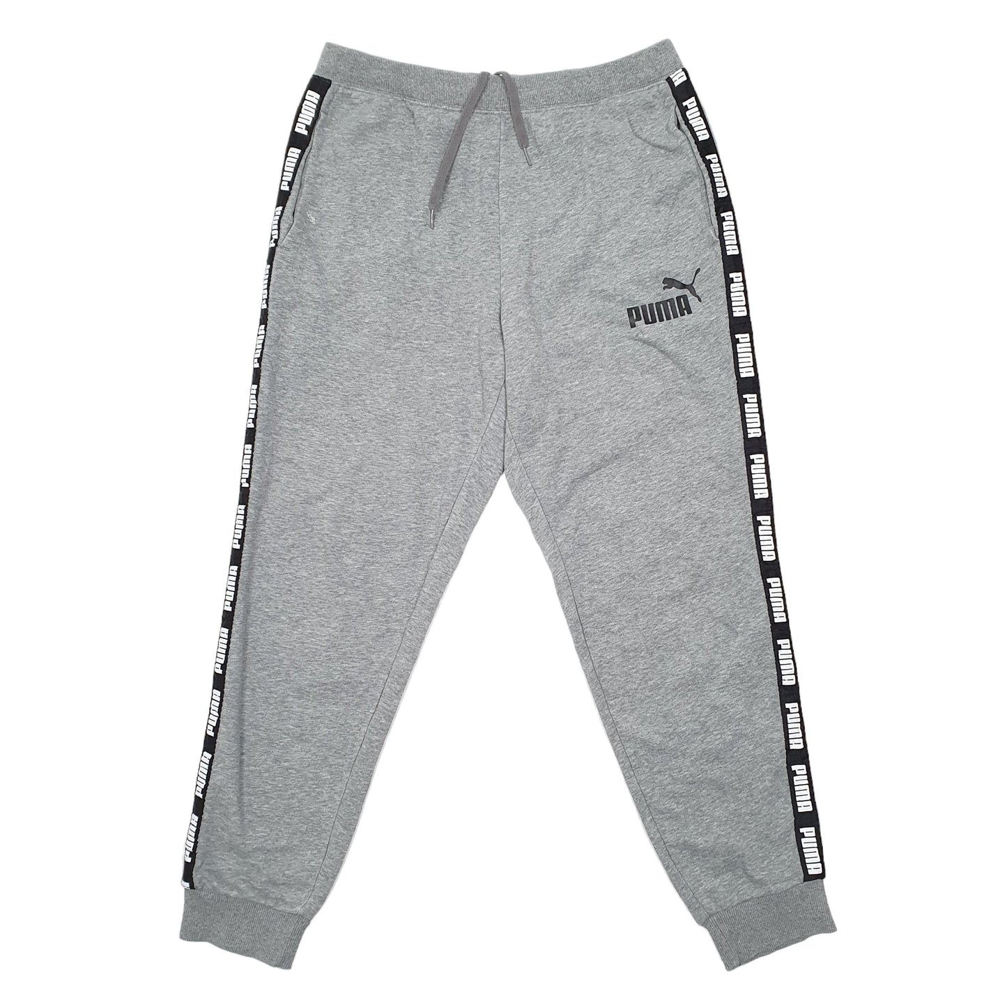 Mens Grey Puma Gym Workout Active Jogger Trousers