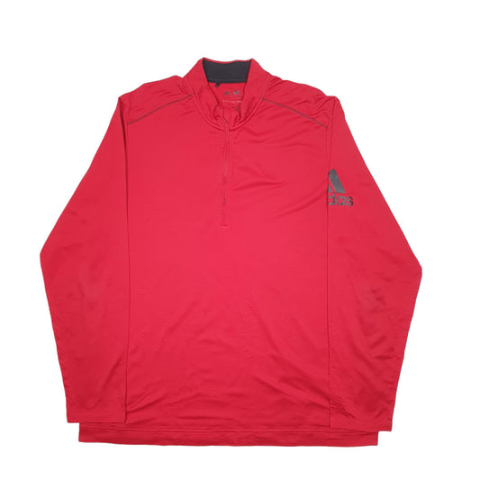 Mens Red Adidas Active  Climawarm Quarter Zip Jumper