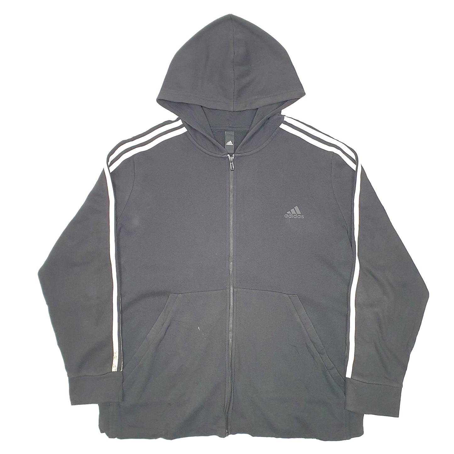 Mens Black Adidas Hoodie Full Zip Jumper