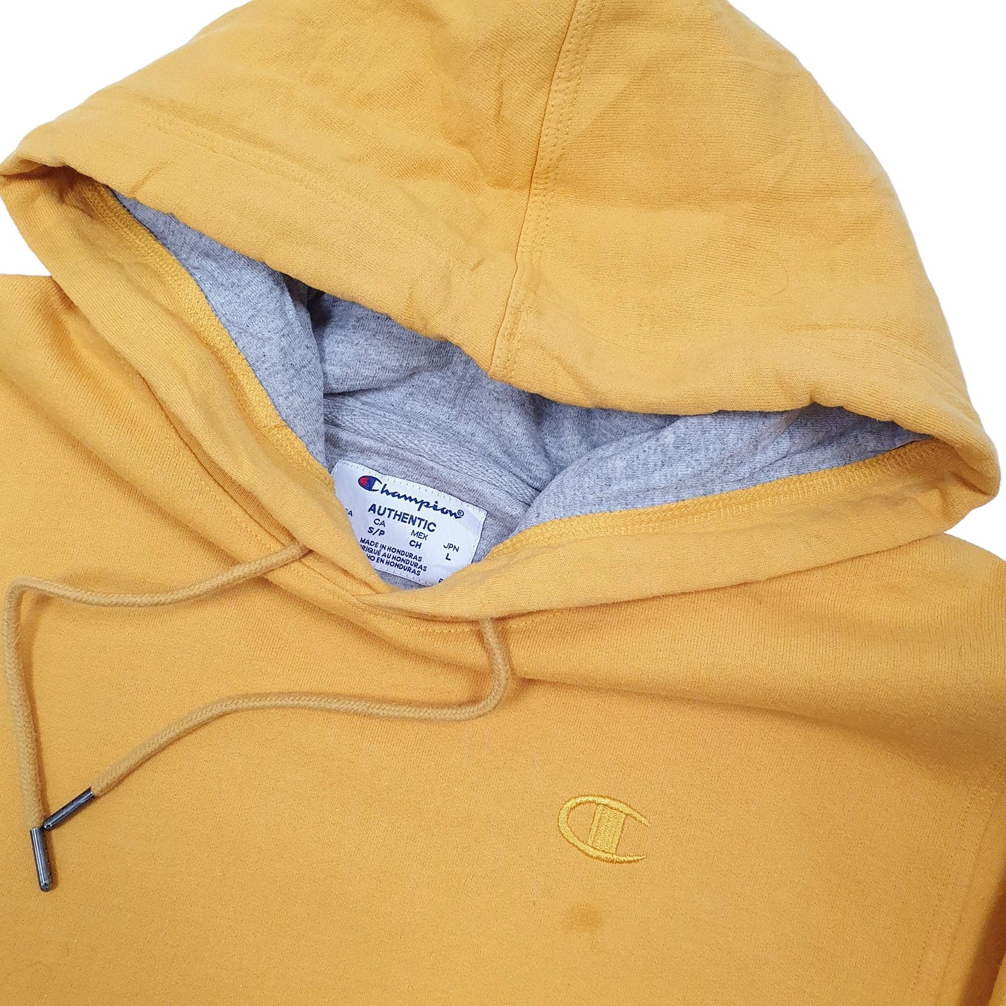 Mens Yellow Champion  Hoodie Jumper