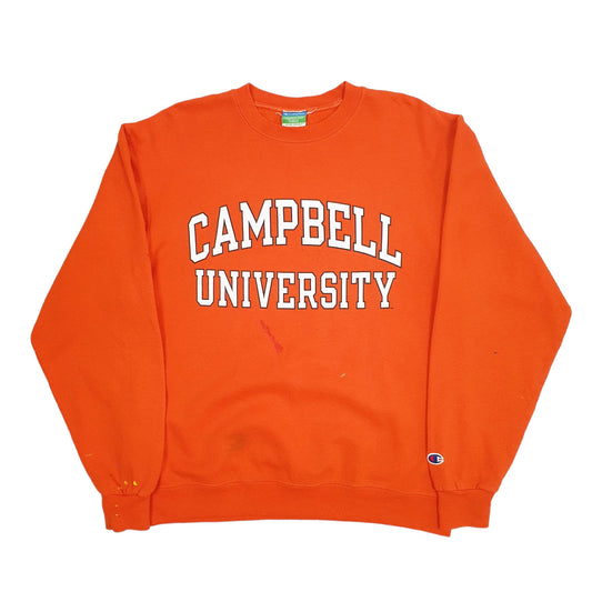 Mens Orange Champion USA College Campbell University Crewneck Jumper