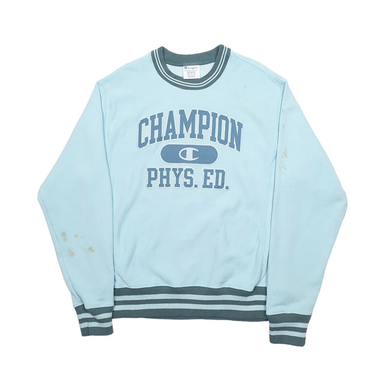 Mens Blue Champion  Crewneck Jumper