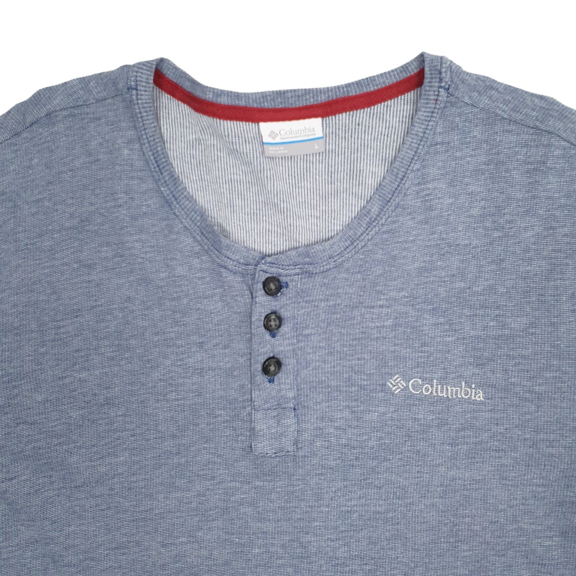 Mens Blue Columbia Sportswear  Long Sleeve T Shirt