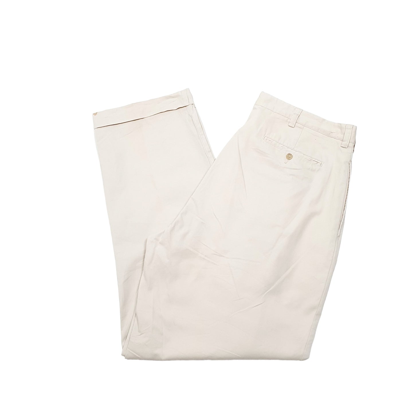 Mens Polo Ralph Lauren Double Pleated Beige Chino Trousers W36 L30 Beige