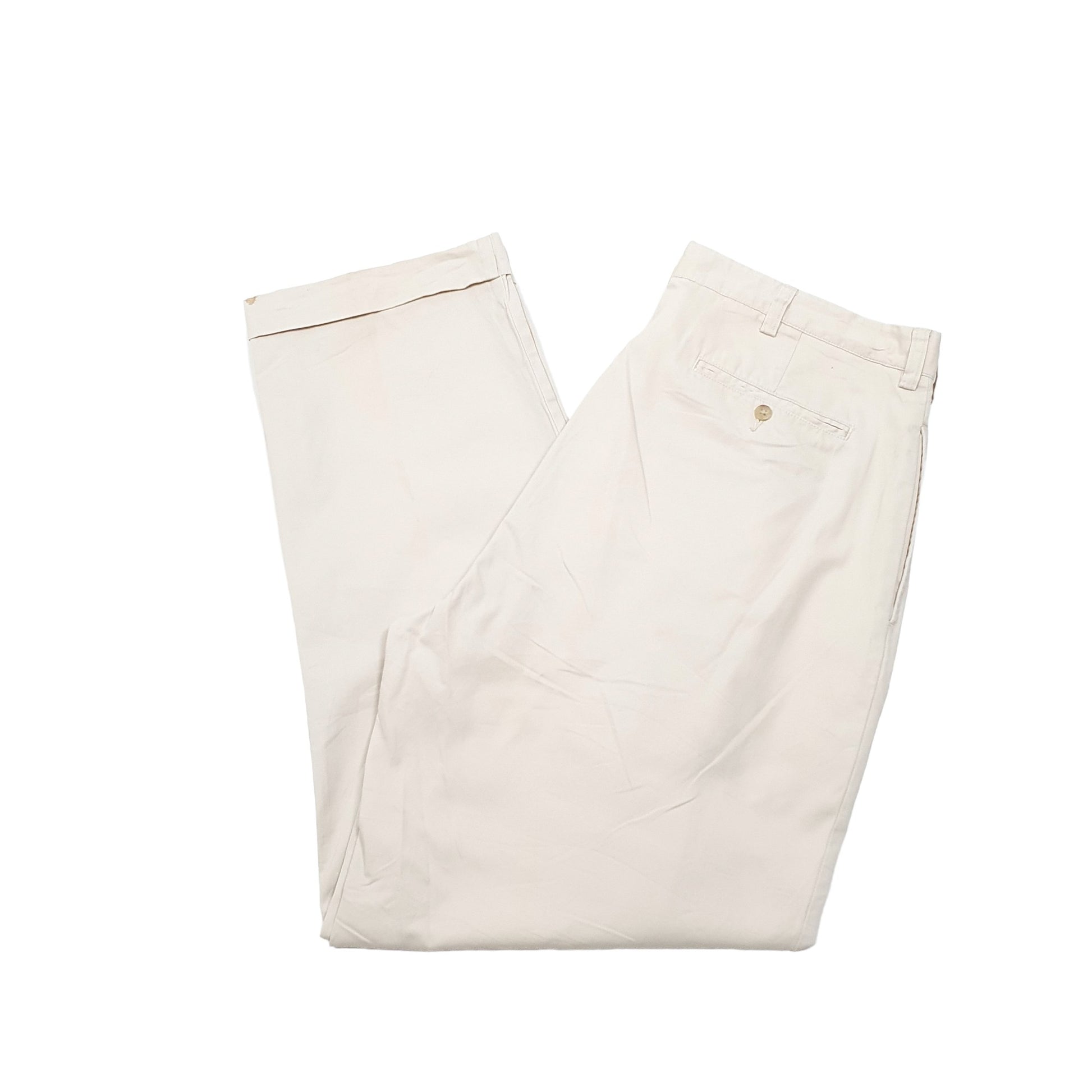 Mens Polo Ralph Lauren Double Pleated Beige Chino Trousers W36 L30 Beige