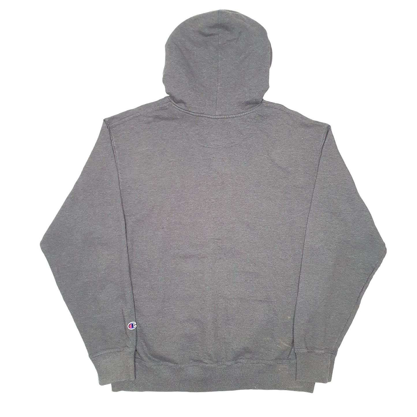 Mens Grey Champion Spellout Hoodie Jumper