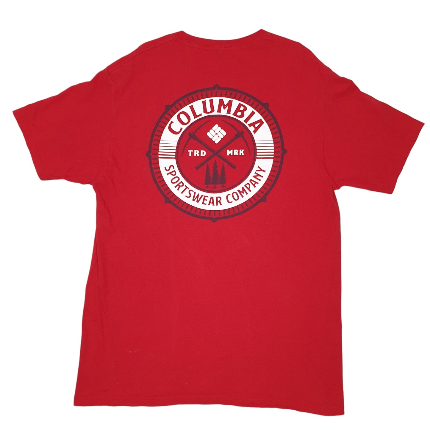 Mens Red Columbia Sportswear  Short Sleeve T Shirt