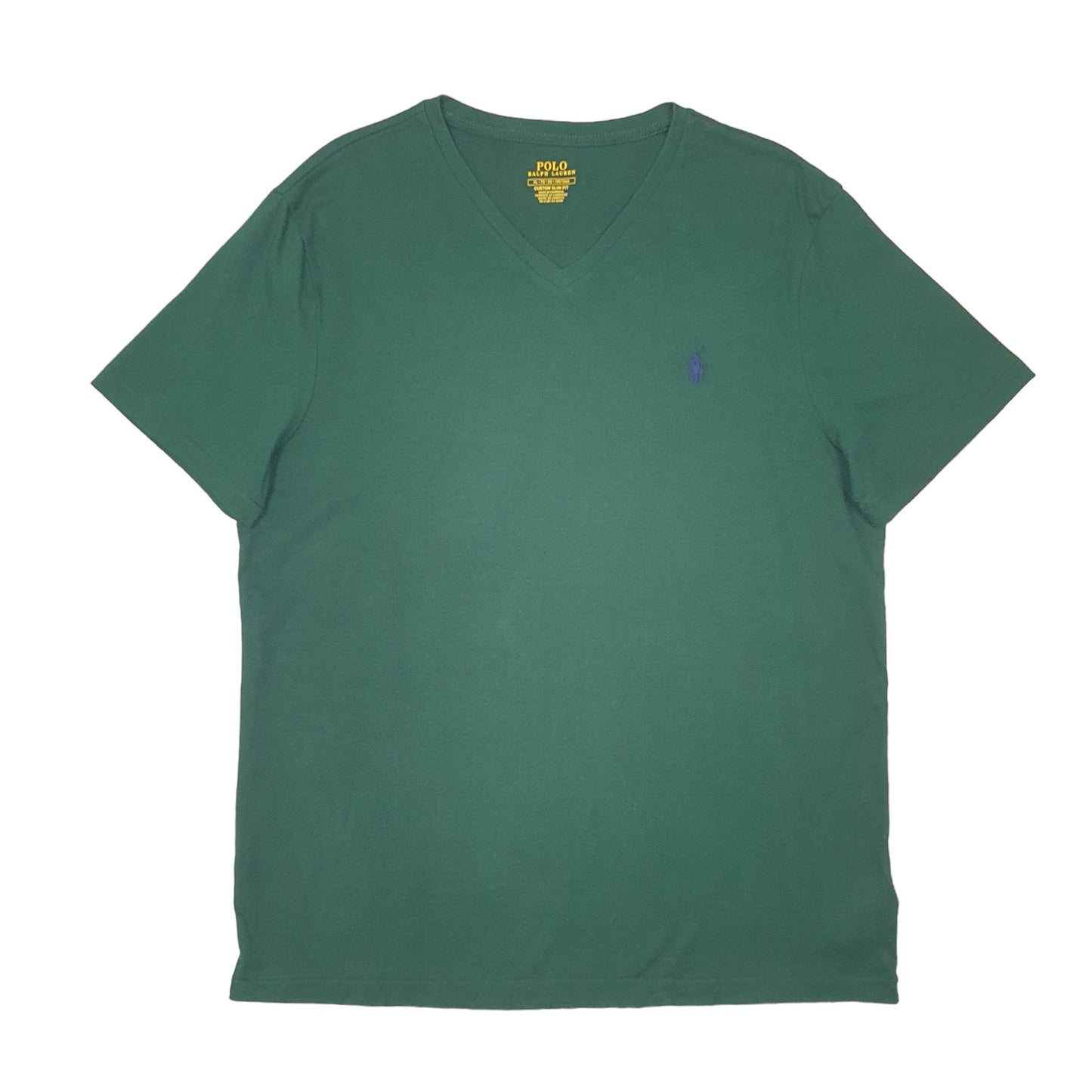 Mens Green Ralph Lauren Slim Fit Polo V Neck Short Sleeve T Shirt