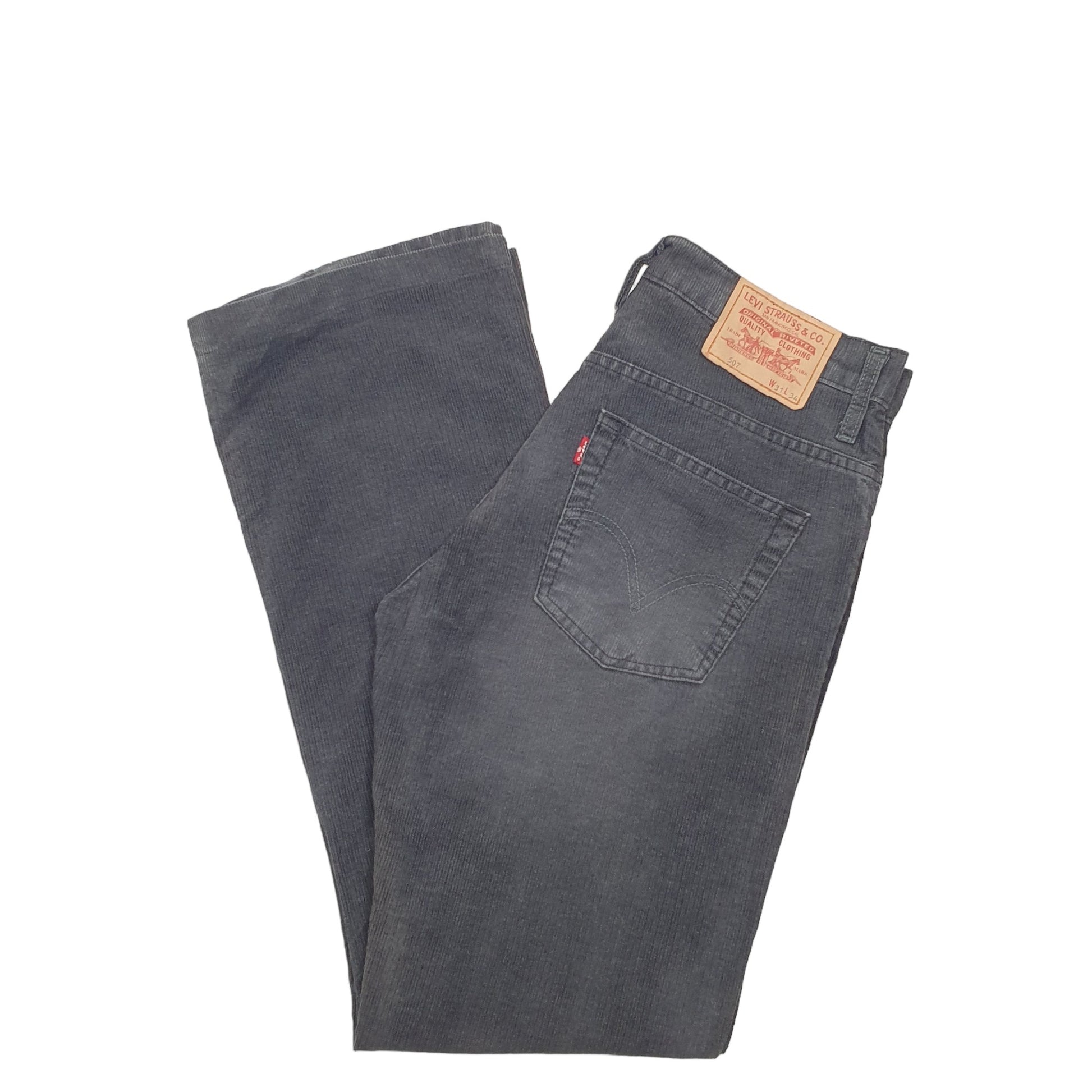 Mens Grey Levis 507 Corduroy Trousers