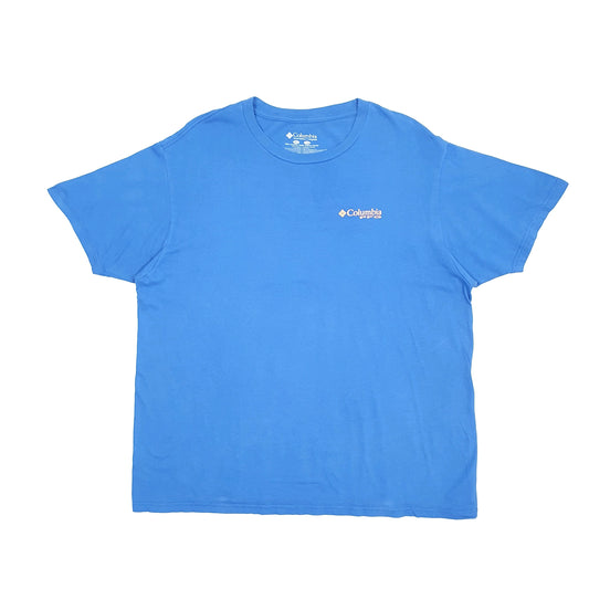 Mens Blue Columbia Sportswear PFG Performance Fishing Gear Short Sleeve T Shirt