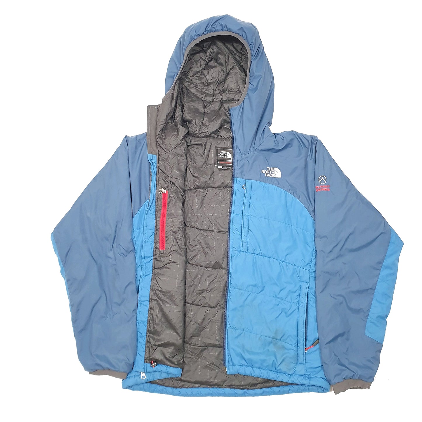 Mens Blue The North Face Summit Series Puffer Quilted Hooded  Coat