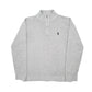 Mens Grey Polo Ralph Lauren Vintage Quarter Zip Jumper