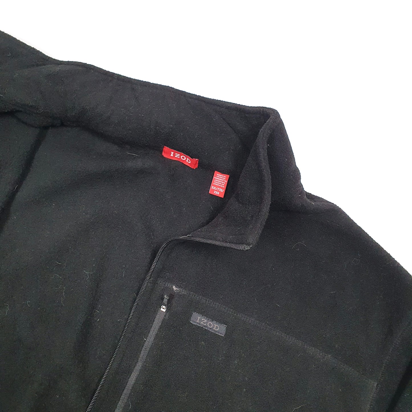 Izod Spellout Full Zip Fleece XXL Black