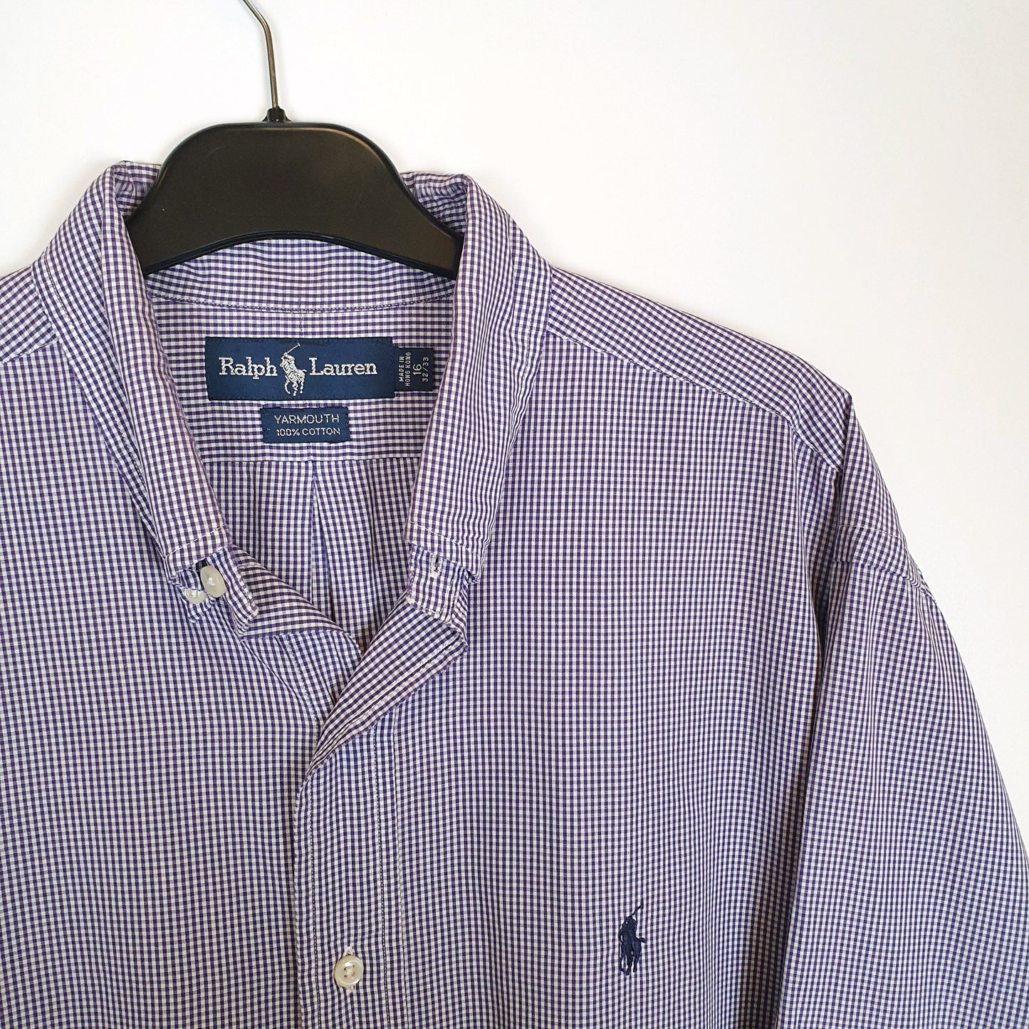 Polo Ralph Lauren Long Sleeve Yarmouth Fit Gingham Shirt Purple