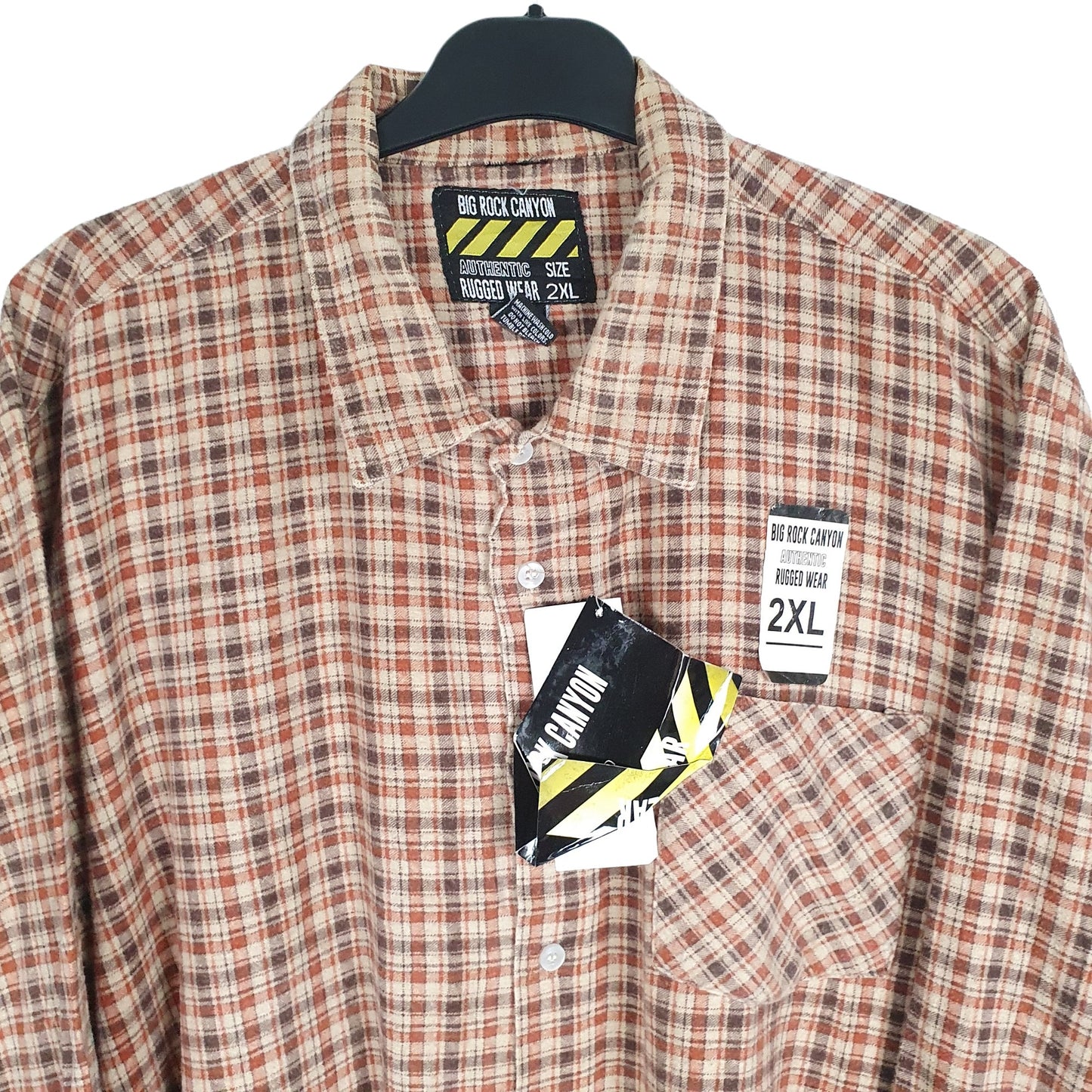 Big Rock Canyon Flannel Shacket Long Sleeve Regular Fit Check Shirt Brown
