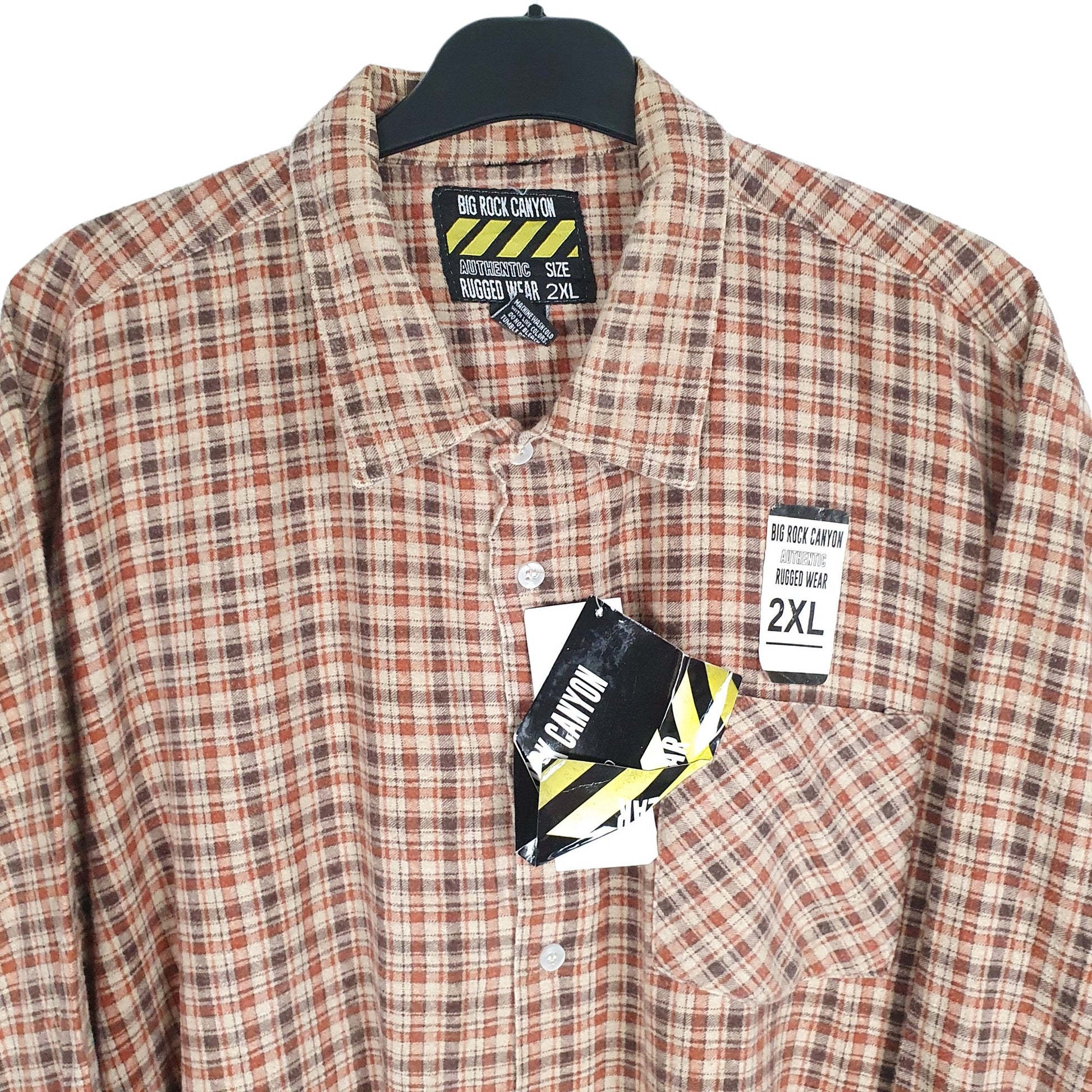 Big Rock Canyon Flannel Shacket Long Sleeve Regular Fit Check Shirt Brown