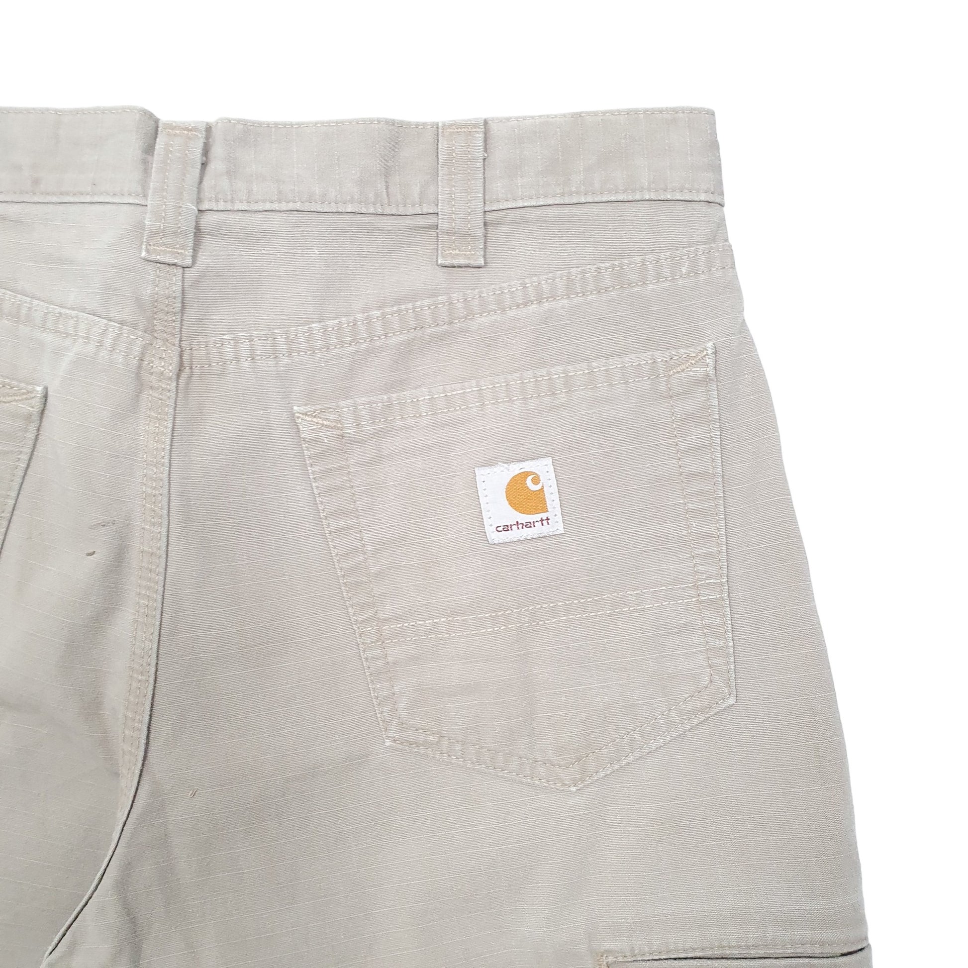 Mens Beige Carhartt Ripstop Work Wear Carpenter Shorts