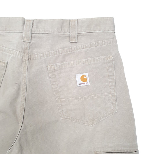Mens Beige Carhartt Ripstop Work Wear Carpenter Shorts