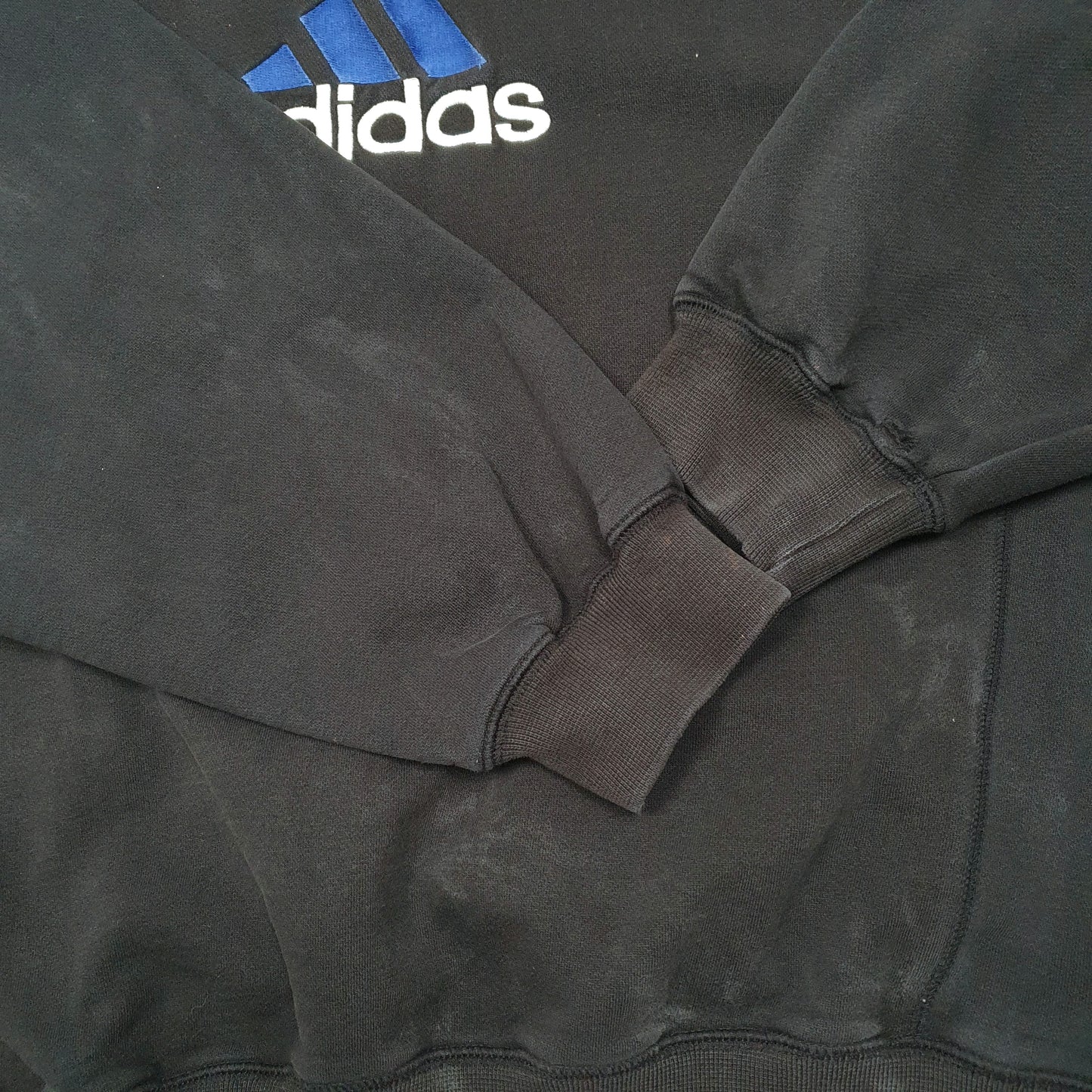 Mens Black Adidas Vintage Crewneck Jumper