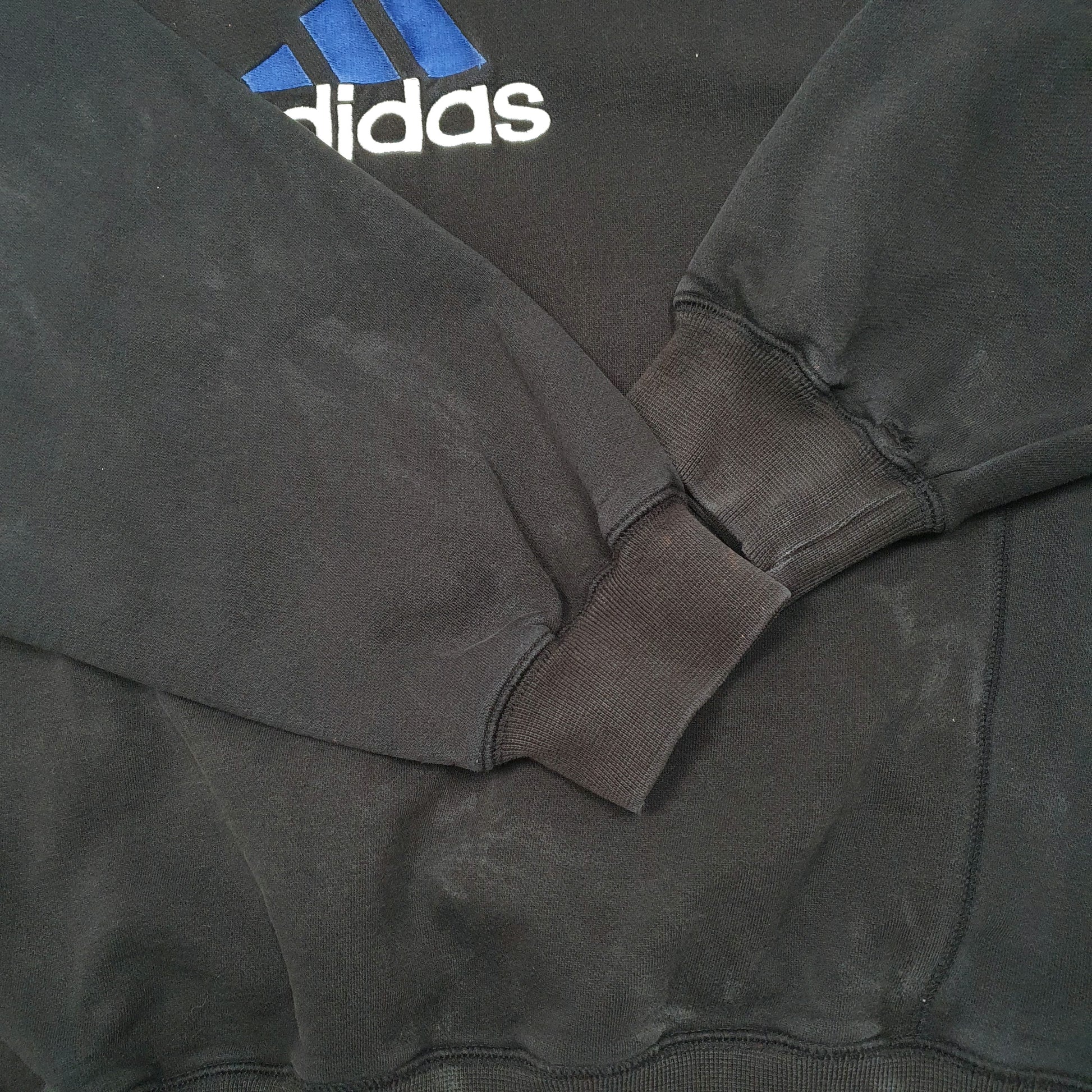 Mens Black Adidas Vintage Crewneck Jumper