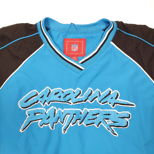 Mens Blue NFL Carolina Panthers USA Football Windbreaker Jacket Crewneck Jumper