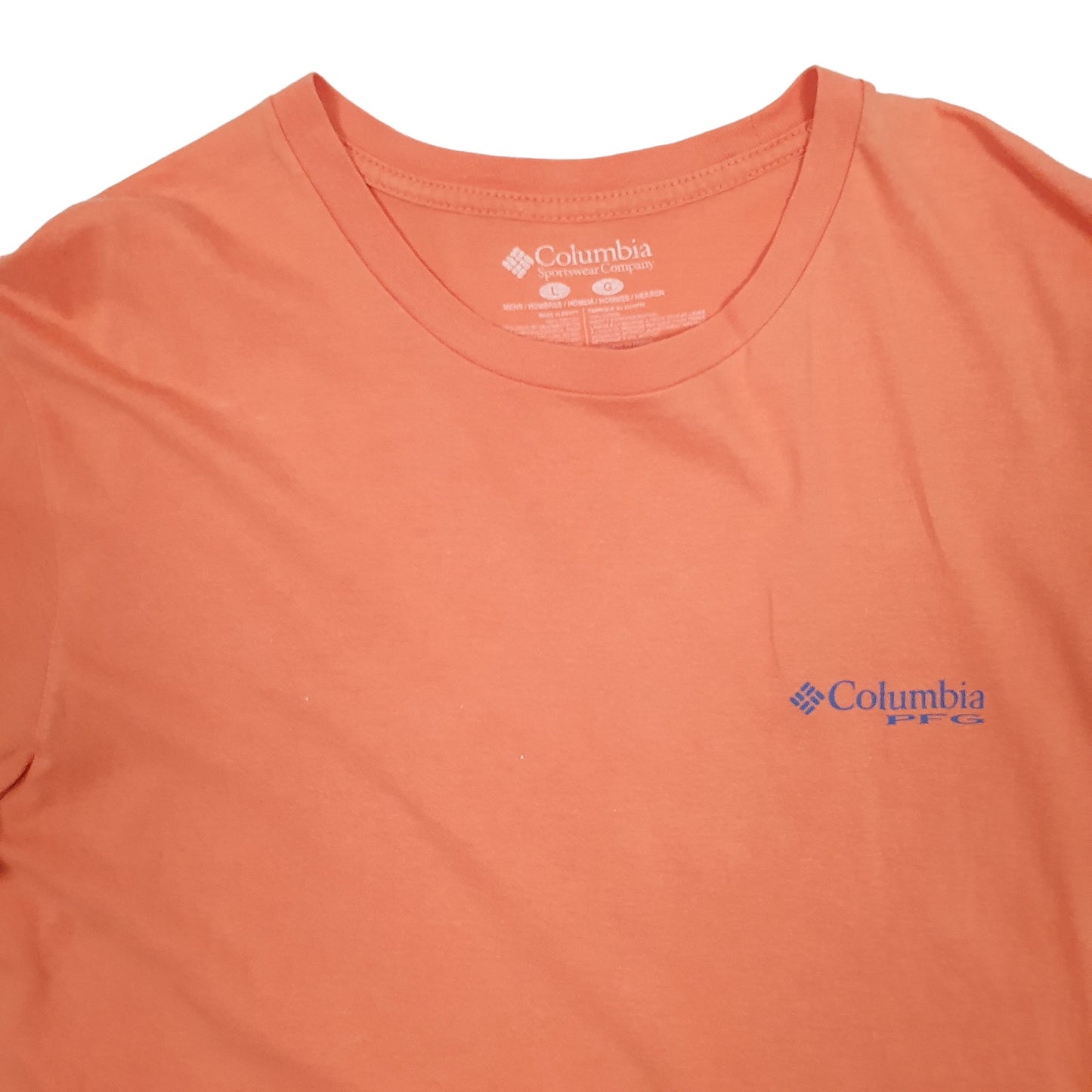 Mens Orange Columbia Sportswear Performance Fishing Gear PFG Short Sleeve T Shirt