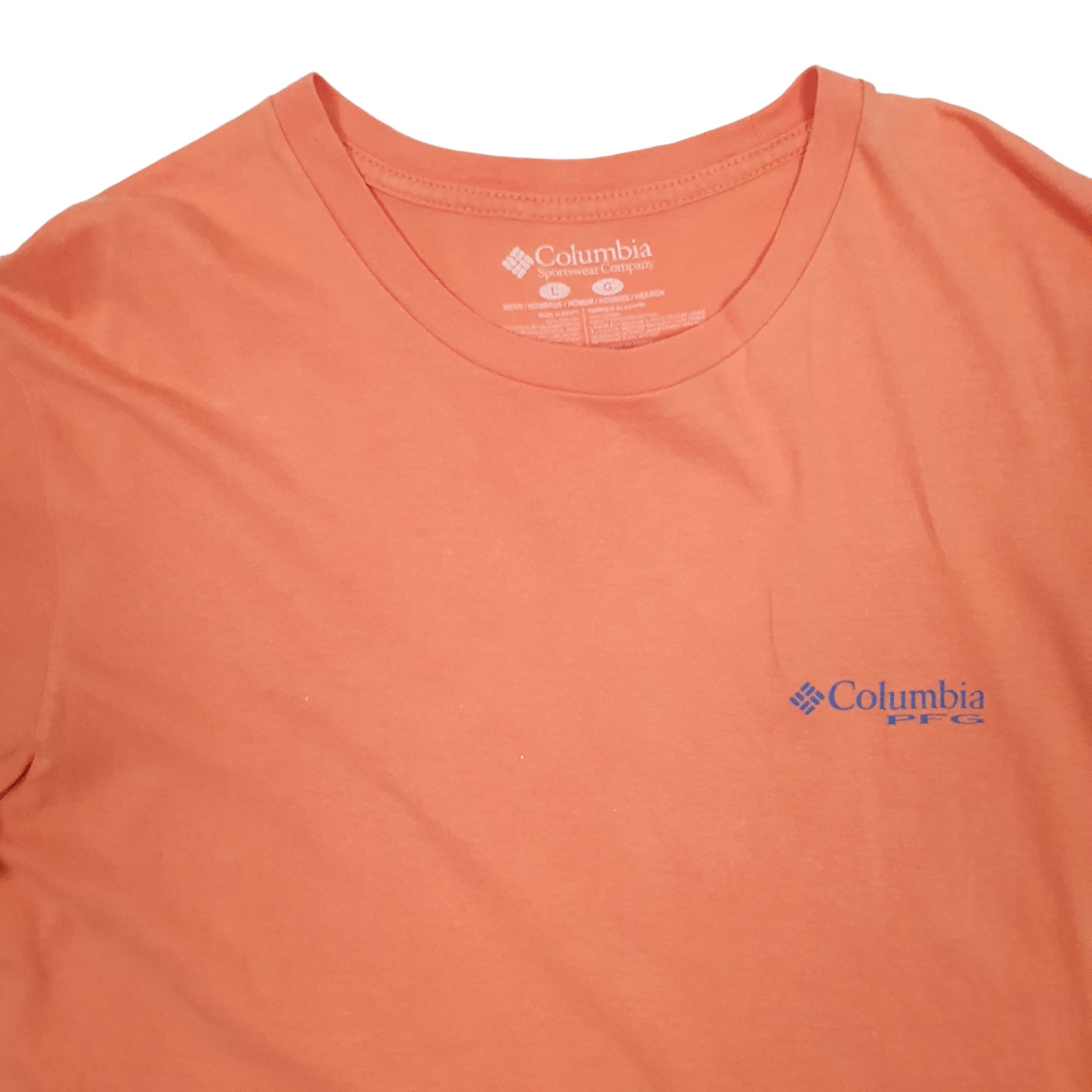 Mens Orange Columbia Sportswear Performance Fishing Gear PFG Short Sleeve T Shirt