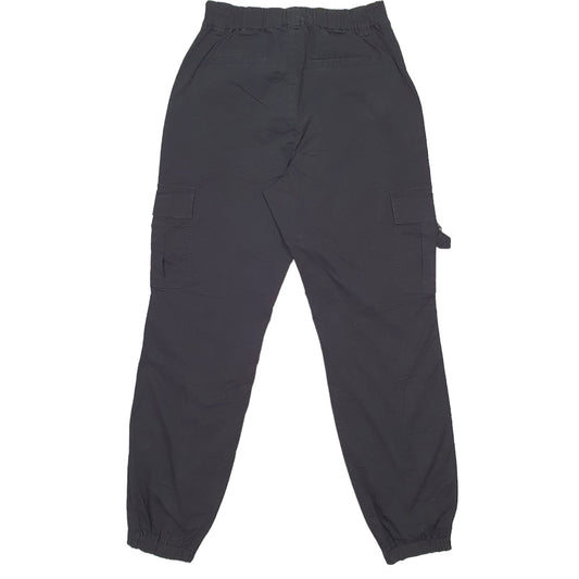 Mens Black Garage Combat Pants Cargo Trousers