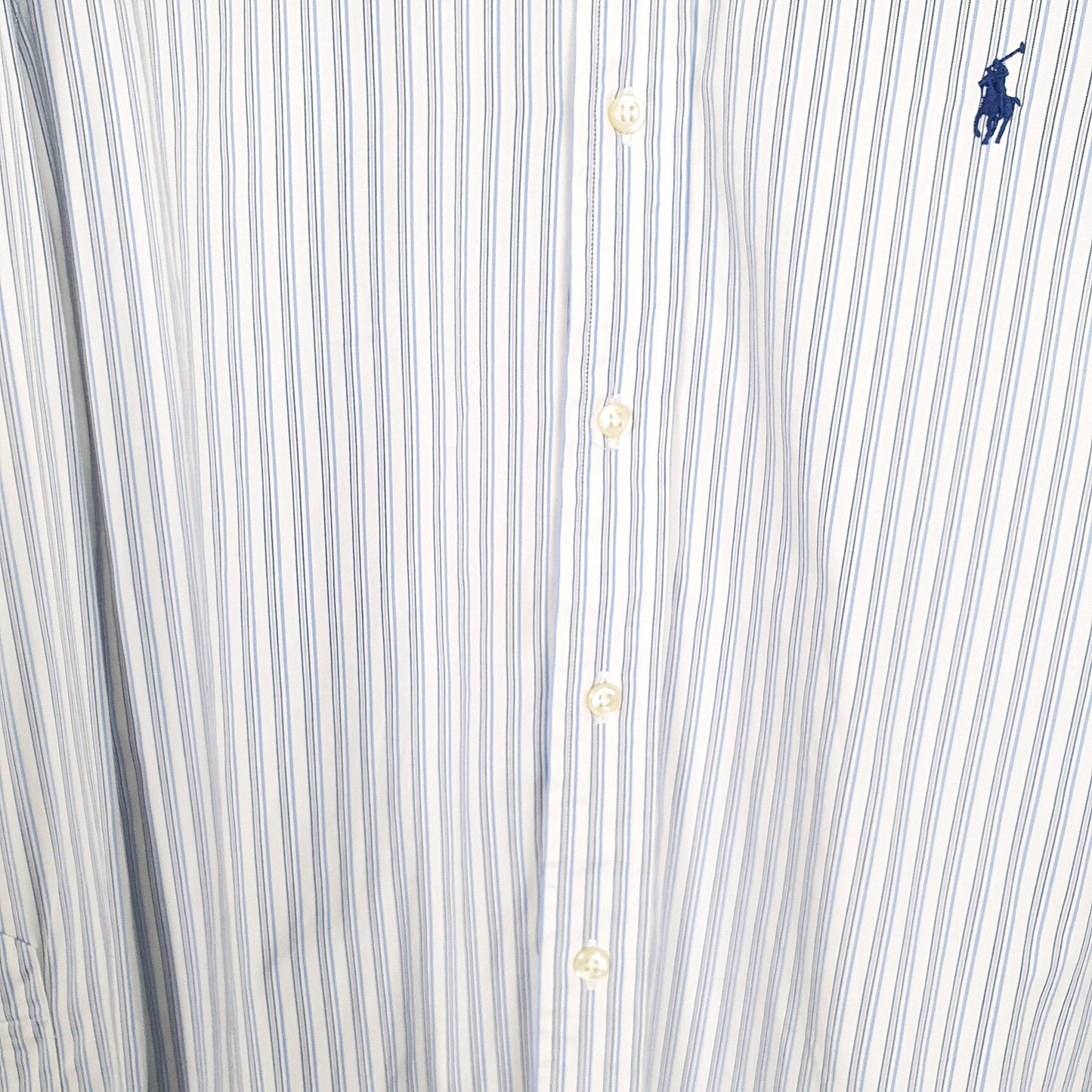 Ralph Lauren Long Sleeve Custom Fit Pinstripe Shirt Blue