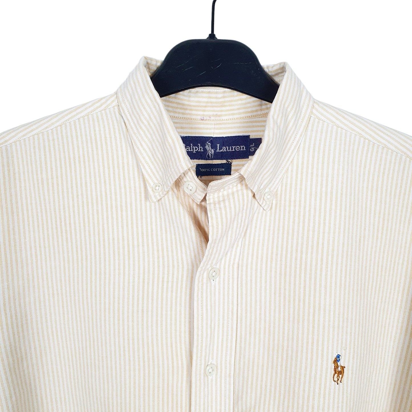 Ralph Lauren Long Sleeve Regular Fit Pinstripe Shirt Yellow