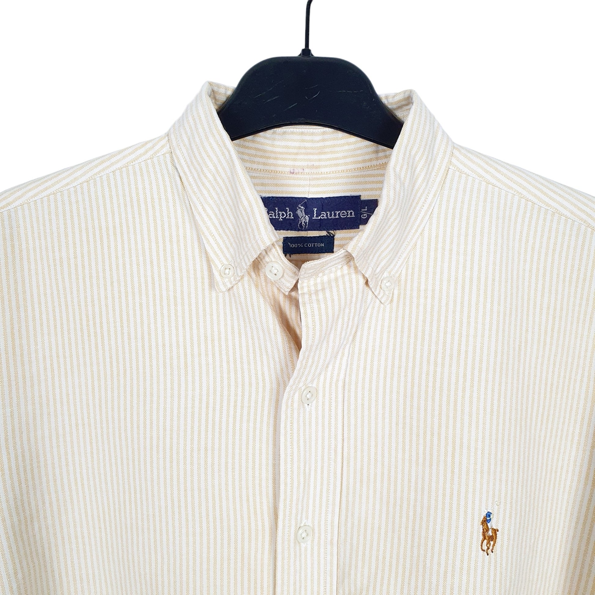 Ralph Lauren Long Sleeve Regular Fit Pinstripe Shirt Yellow