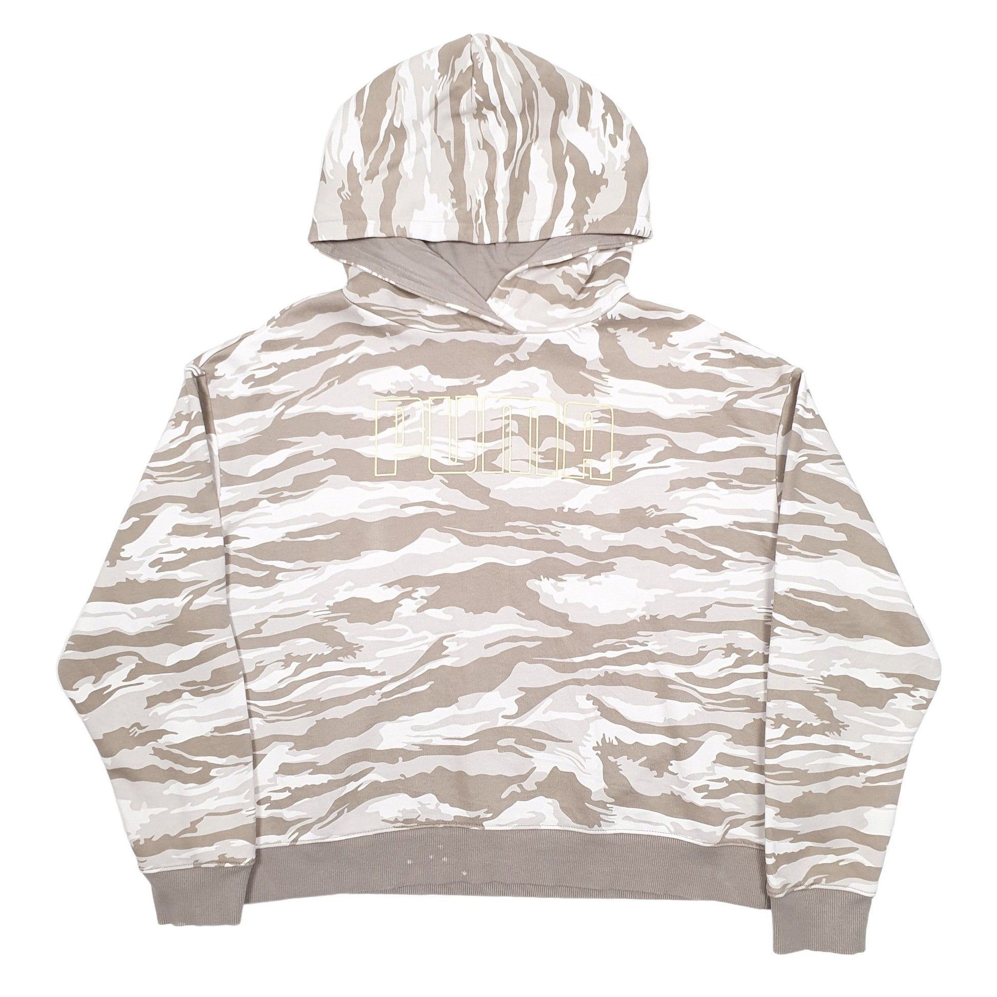 Womens Brown Puma Cammo Spellout Hoodie Jumper