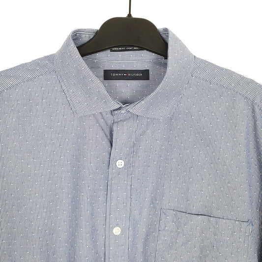 Tommy Hilfiger Long Sleeve Regular Fit Pinstripe Shirt Blue