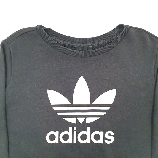Mens Black Adidas Originals Spellout Crewneck Jumper