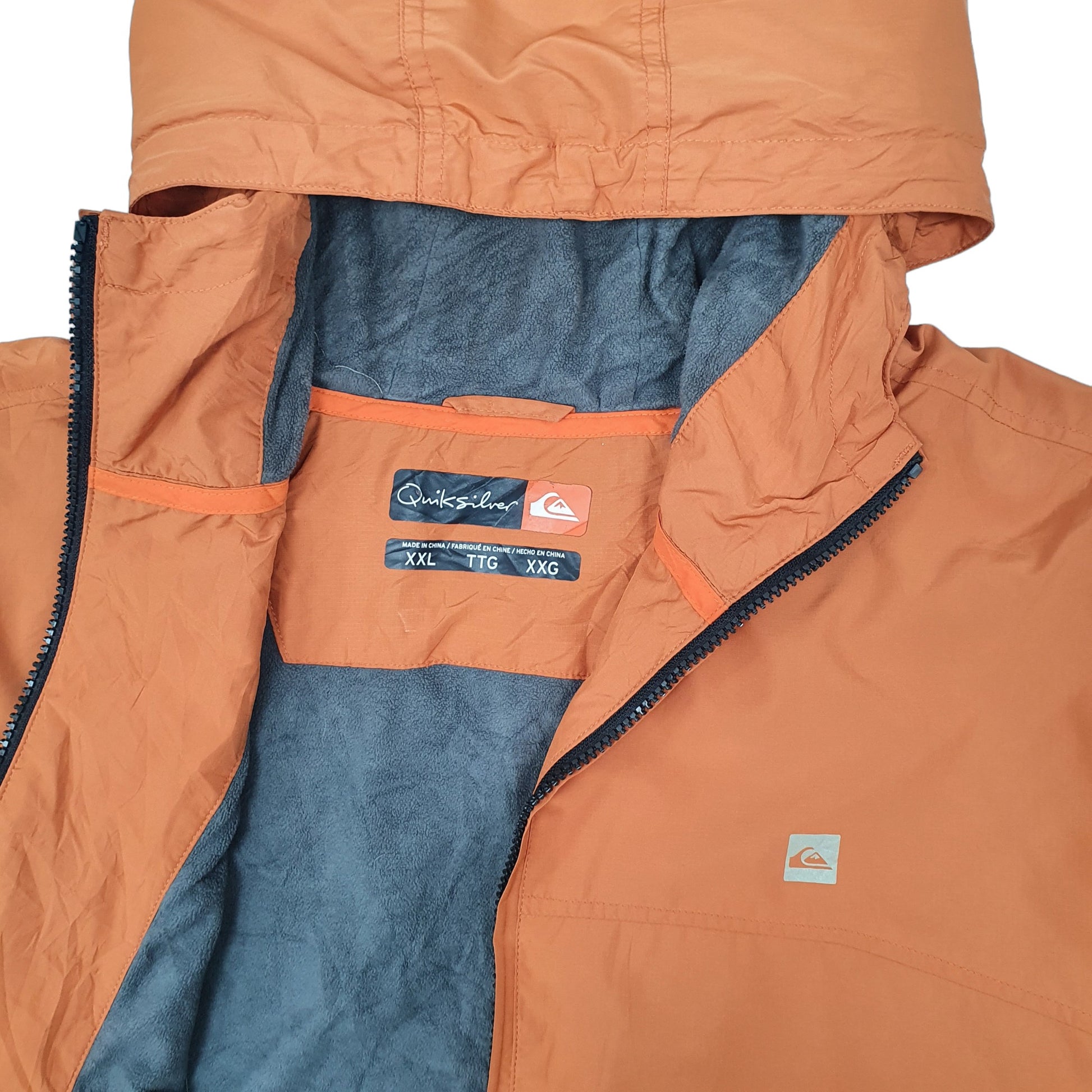 Mens Orange Quiksilver Windbreaker  Coat