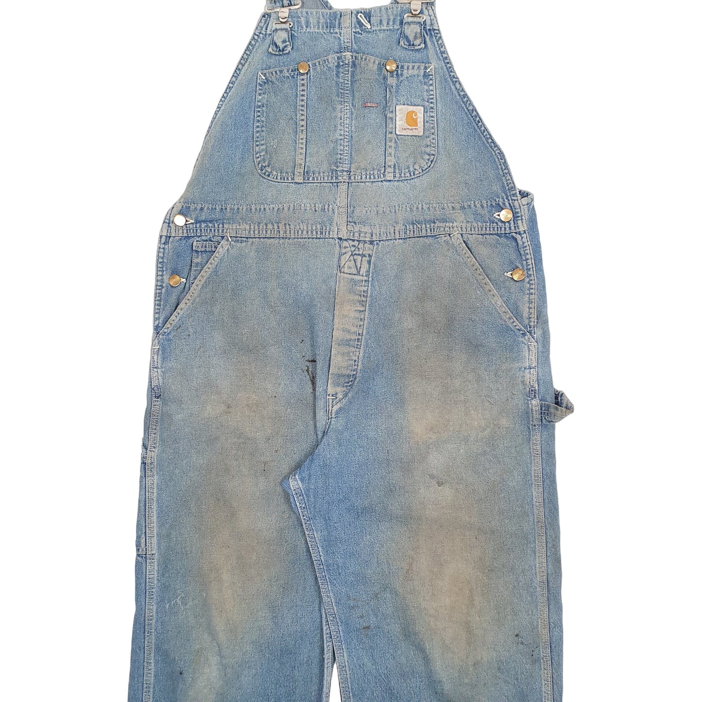Mens Blue Carhartt Vintage 1990s Made In USA Union Made Dungaree Trousers