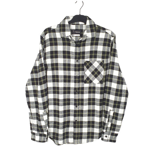 Original Use Flannel Shacket Long Sleeve Regular Fit Check Shirt Black