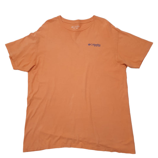 Mens Orange Columbia Sportswear Performance Fishing Gear PFG Short Sleeve T Shirt