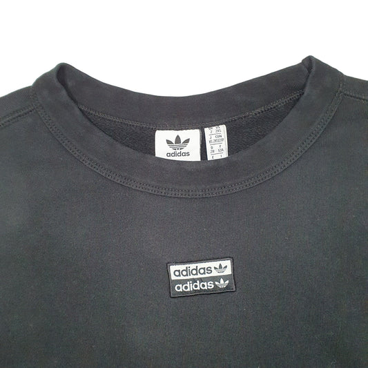 Womens Black Adidas  Crewneck Jumper