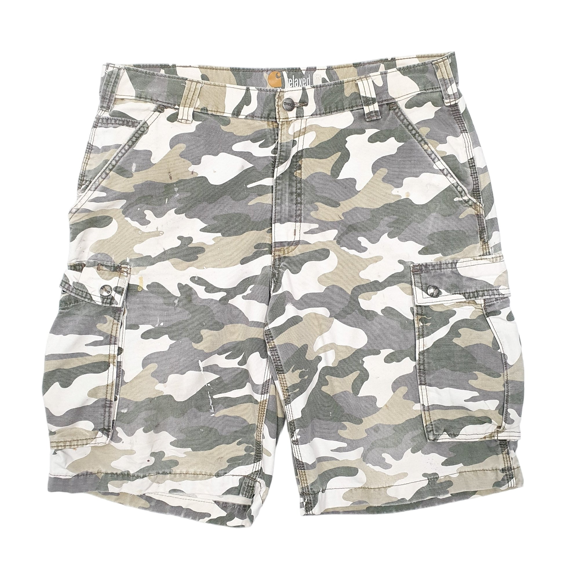 Mens Khaki Carhartt Combat Camouflage Cargo Shorts