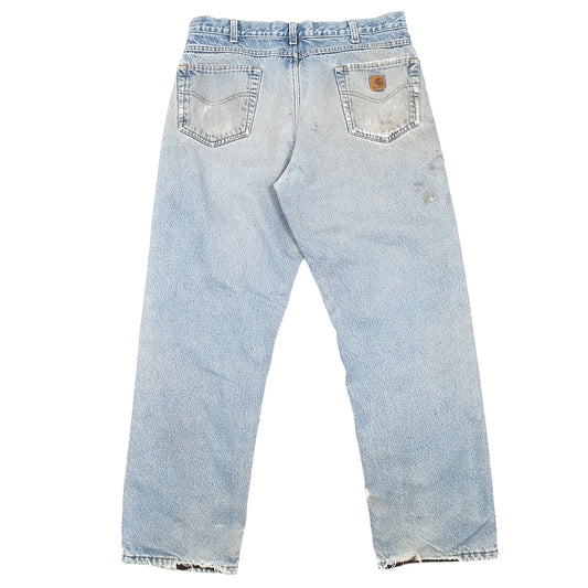 Carhartt Casual Regular Fit Thermal Lined Jeans W36 L31 Blue