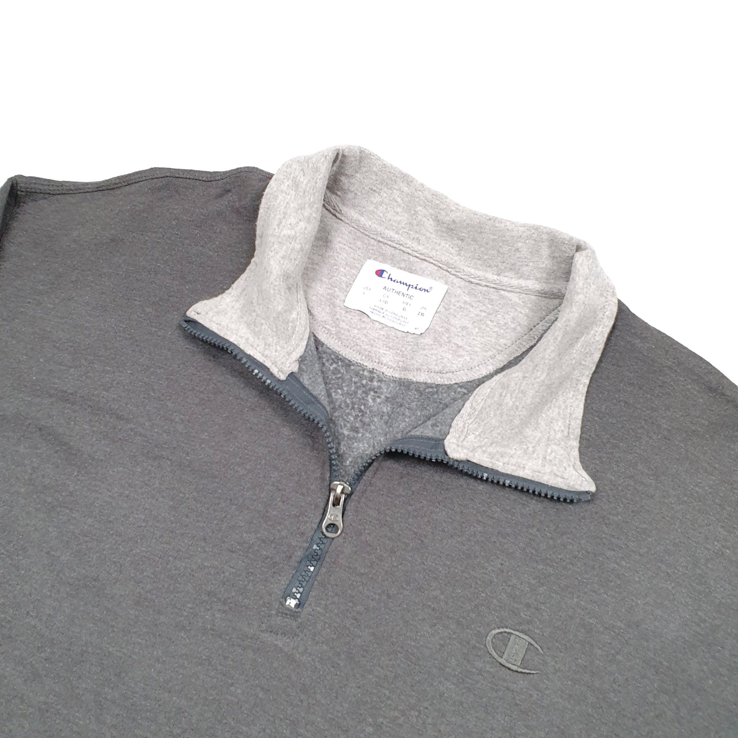 Champion Quarter Zip L Grey