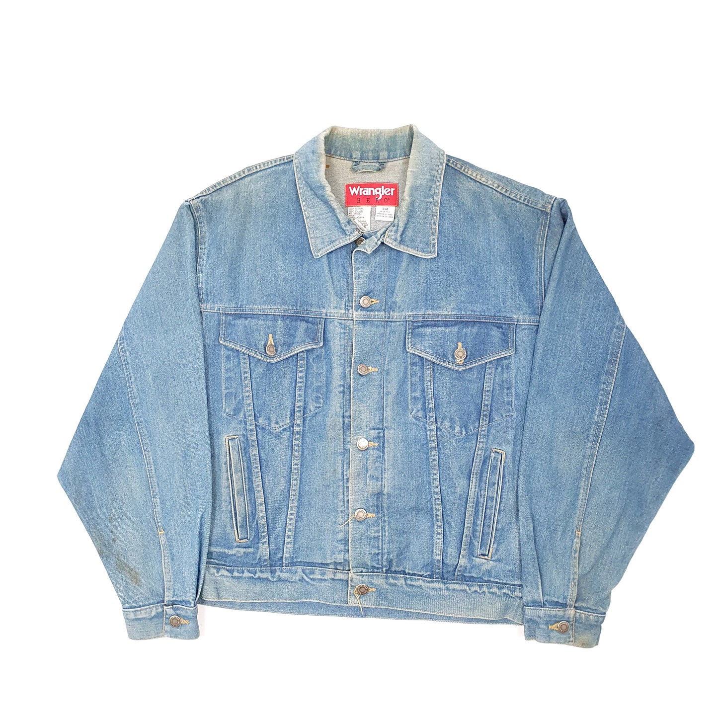 Mens Blue Wrangler Hero Trucker Type 3 Denim Jacket Coat