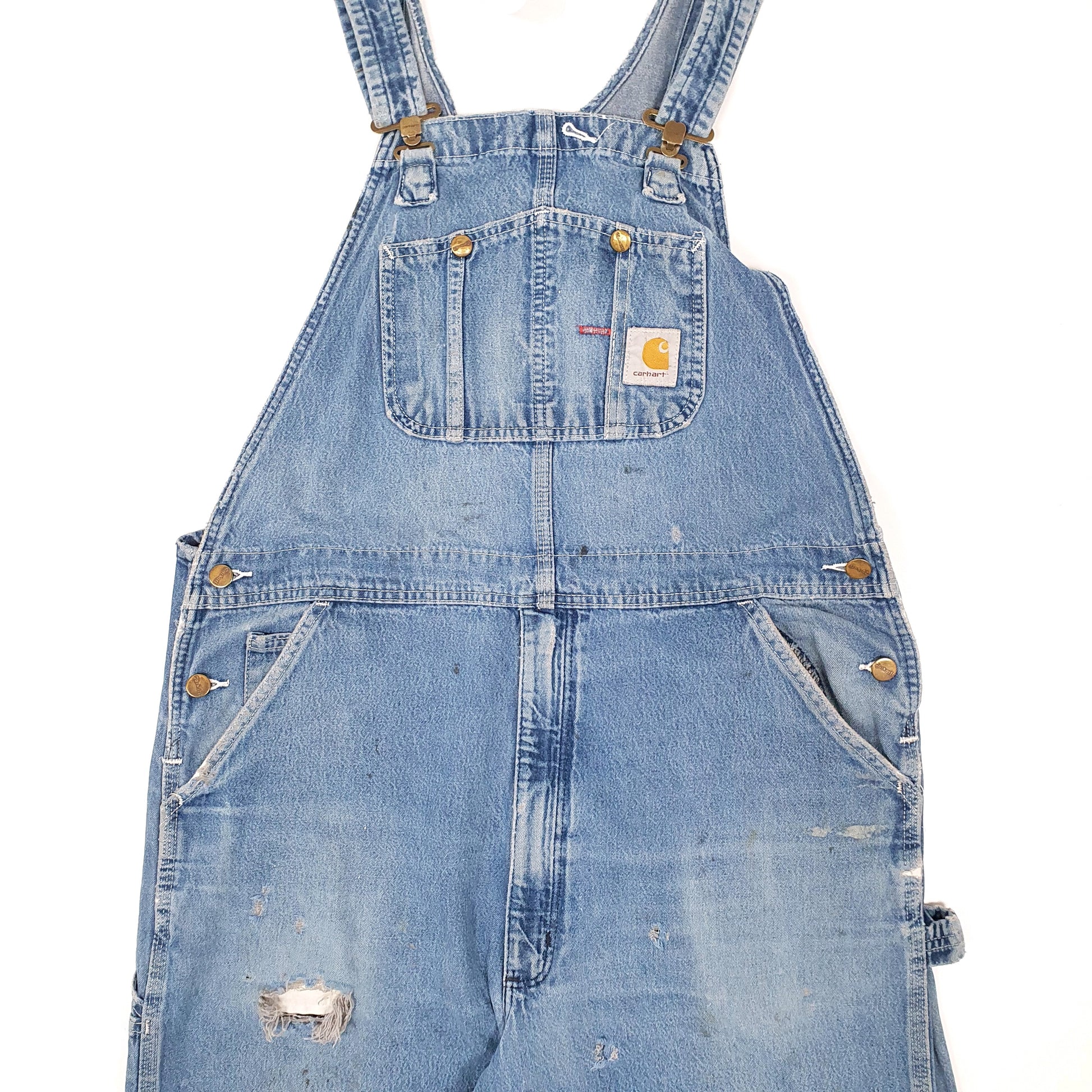 Mens Blue Carhartt Denim Bib Overall Dungaree Trousers