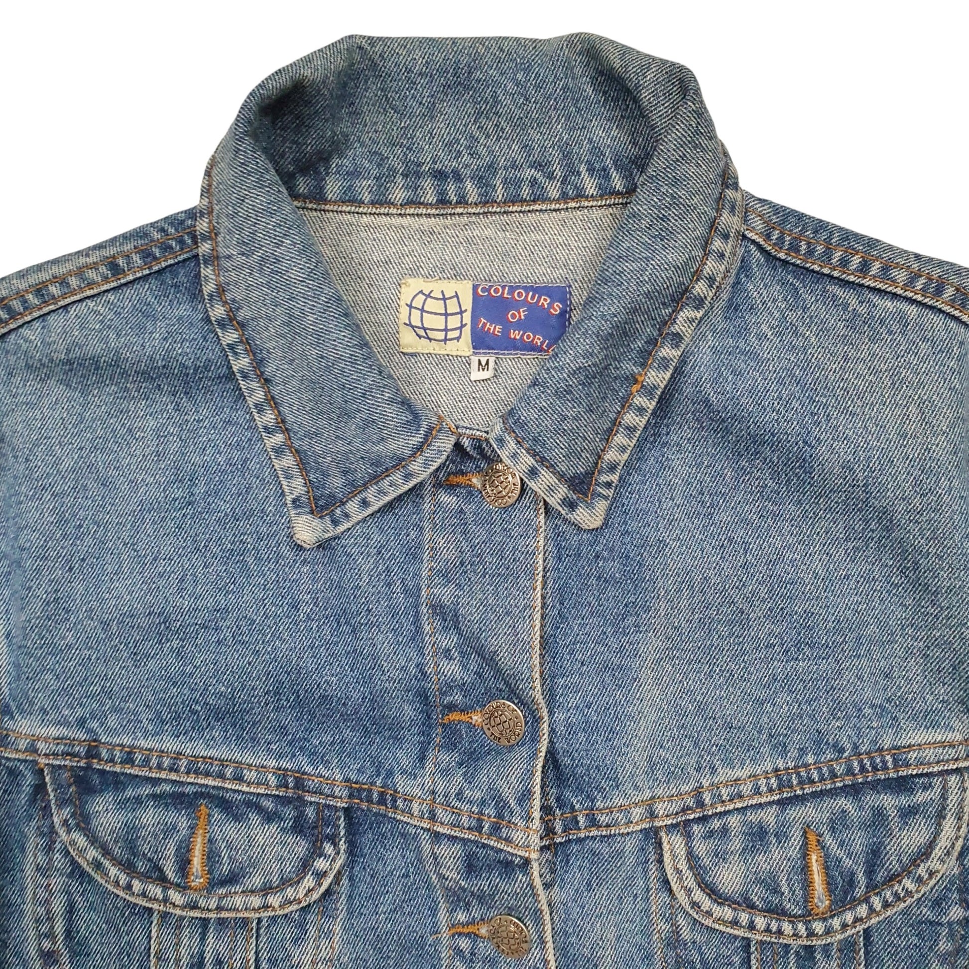 Womens Blue Colours of the world Trucker Denim Jacket Coat