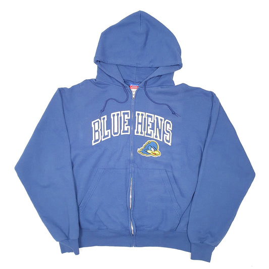 Mens Blue Champion Delaware Blue Hens Hoodie Full Zip Jumper