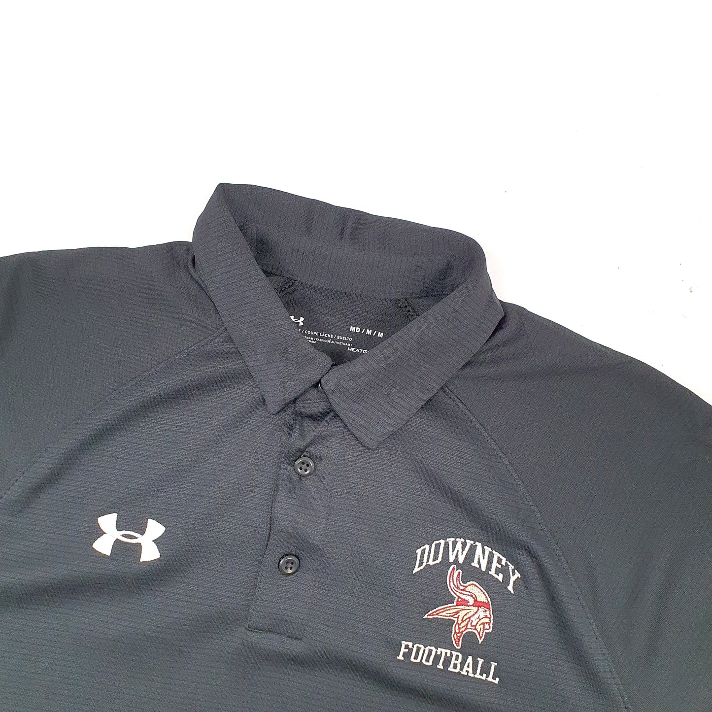 Under Armour USA Downey Football NFL Short Sleeve Polyester Polo Shirt Black